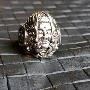 Unique Silver Ring Sz 10- 10.5